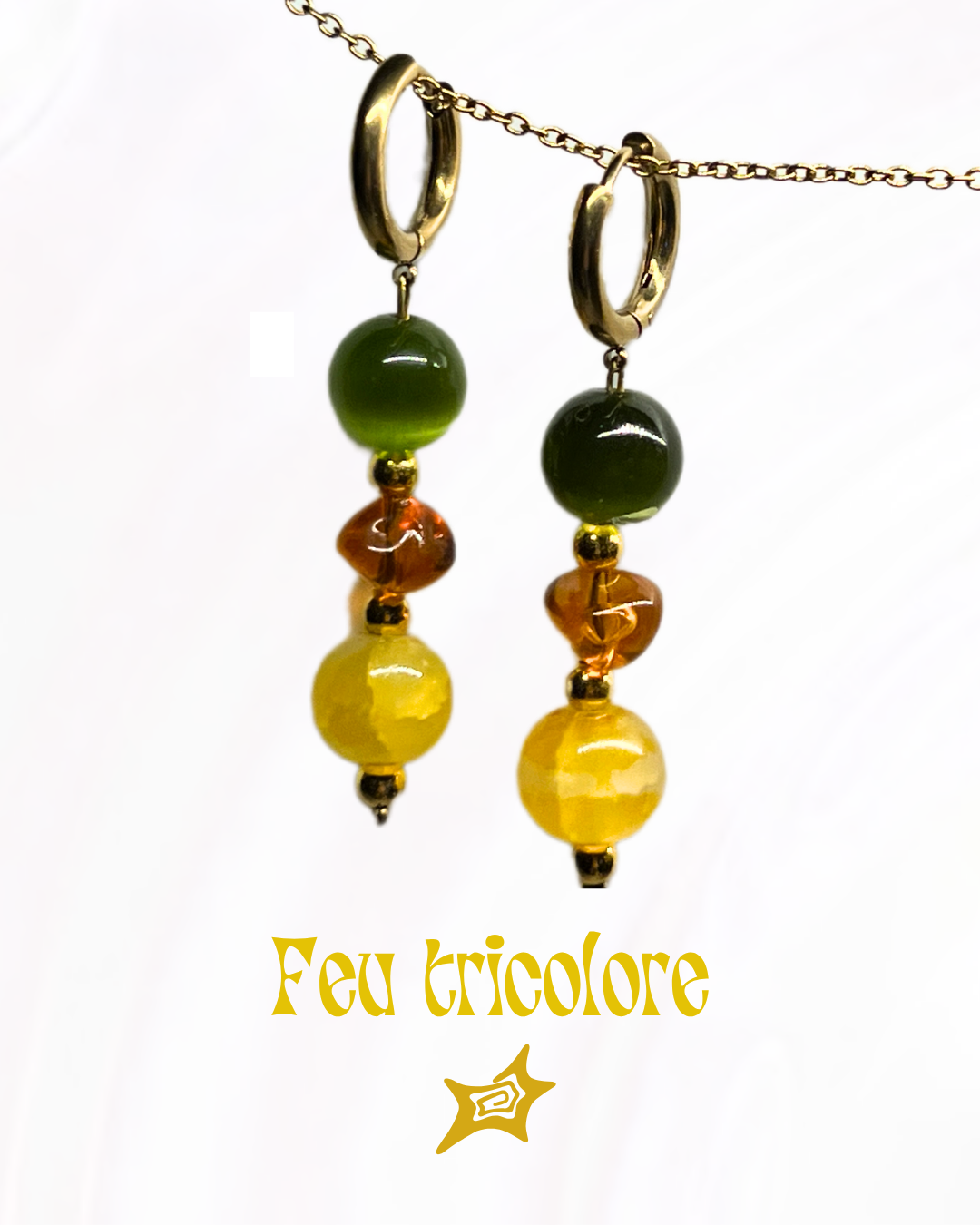 Boucles d'oreilles - FEU TRICOLORE
