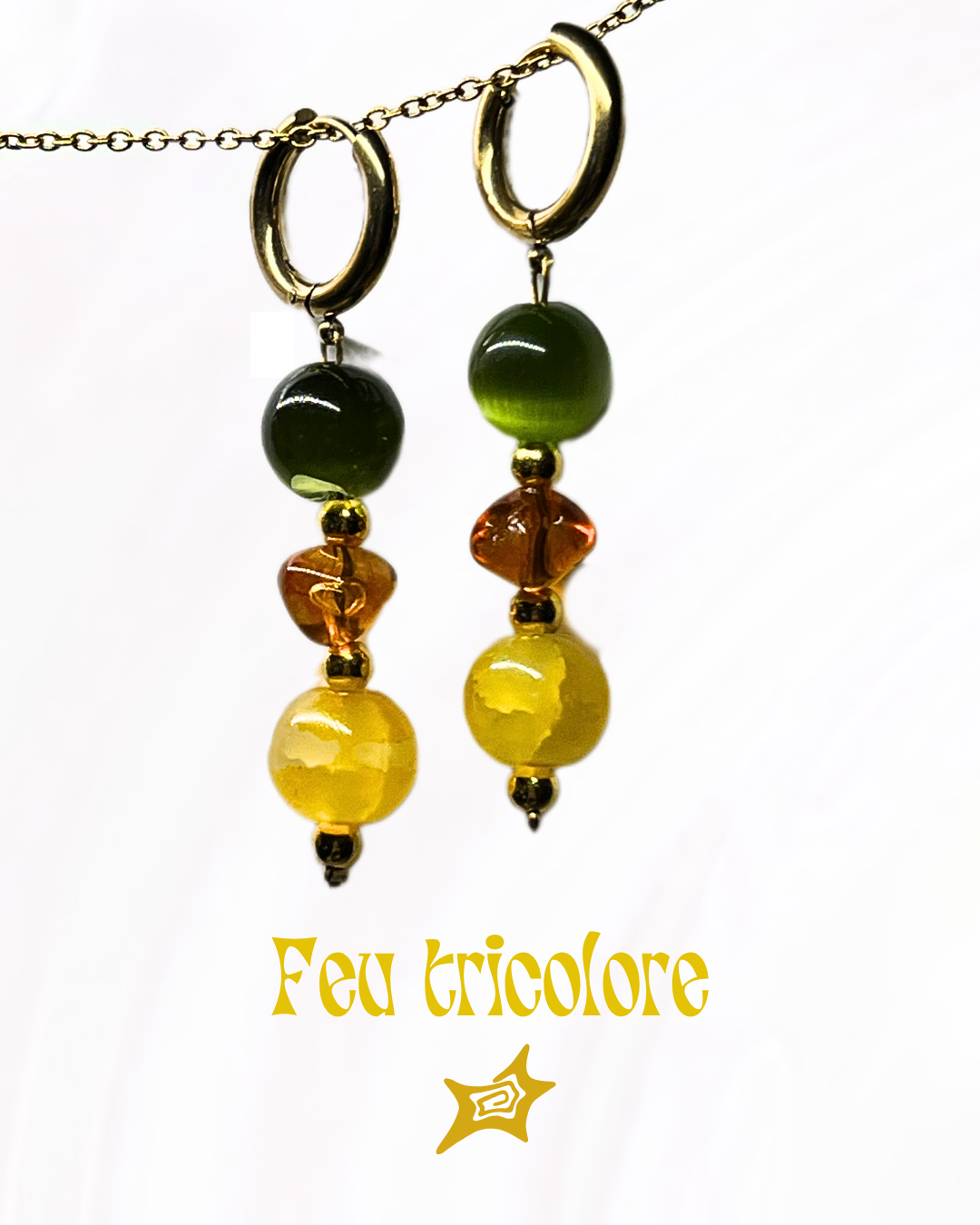 Boucles d'oreilles - FEU TRICOLORE